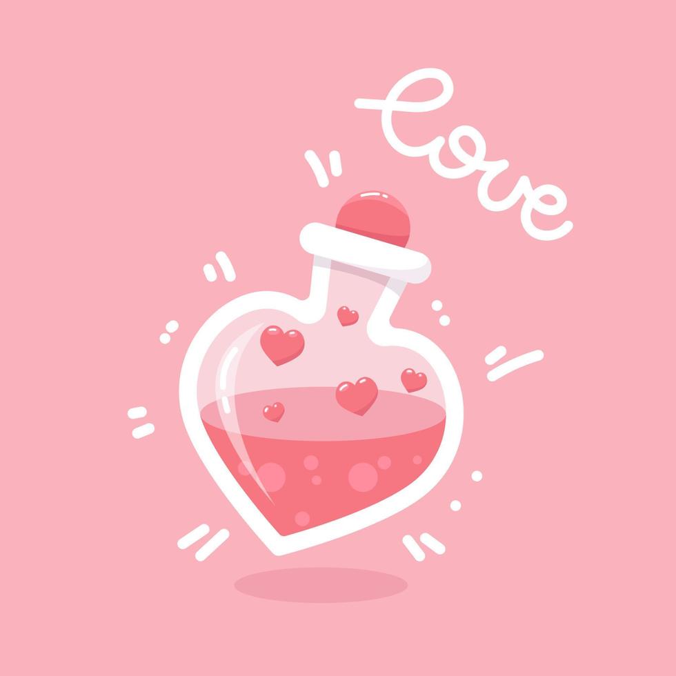 vector illustration bottle in the form of a heart