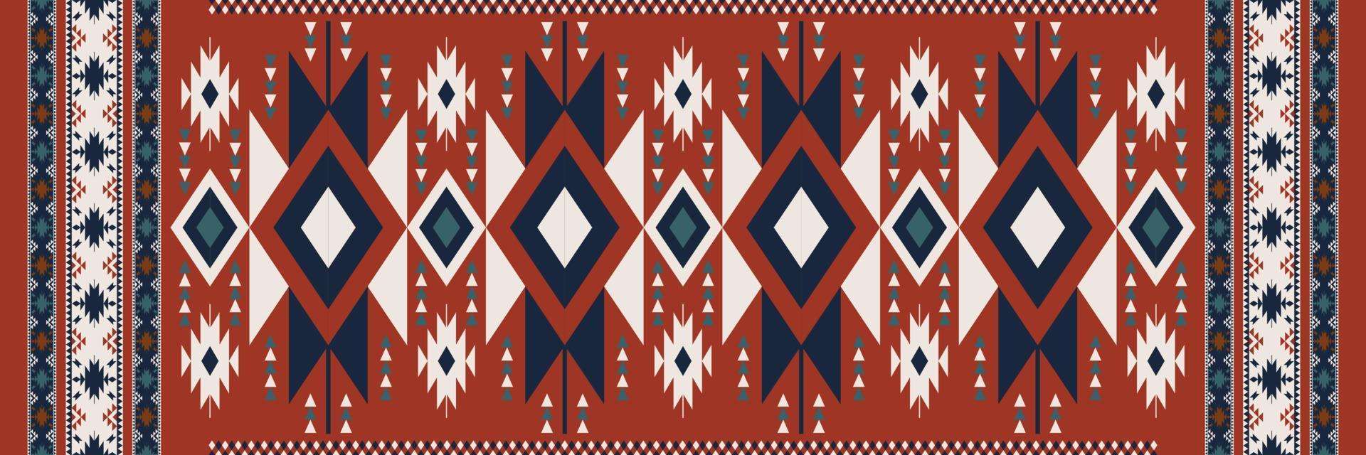 Aztec Navajo pattern. Ethnic boho geometric pattern. Ethnic tribal southwest pattern use for carpet, area rugs, tapestry, mat, bed runner, tablecloth or home interior decoration elements. vector