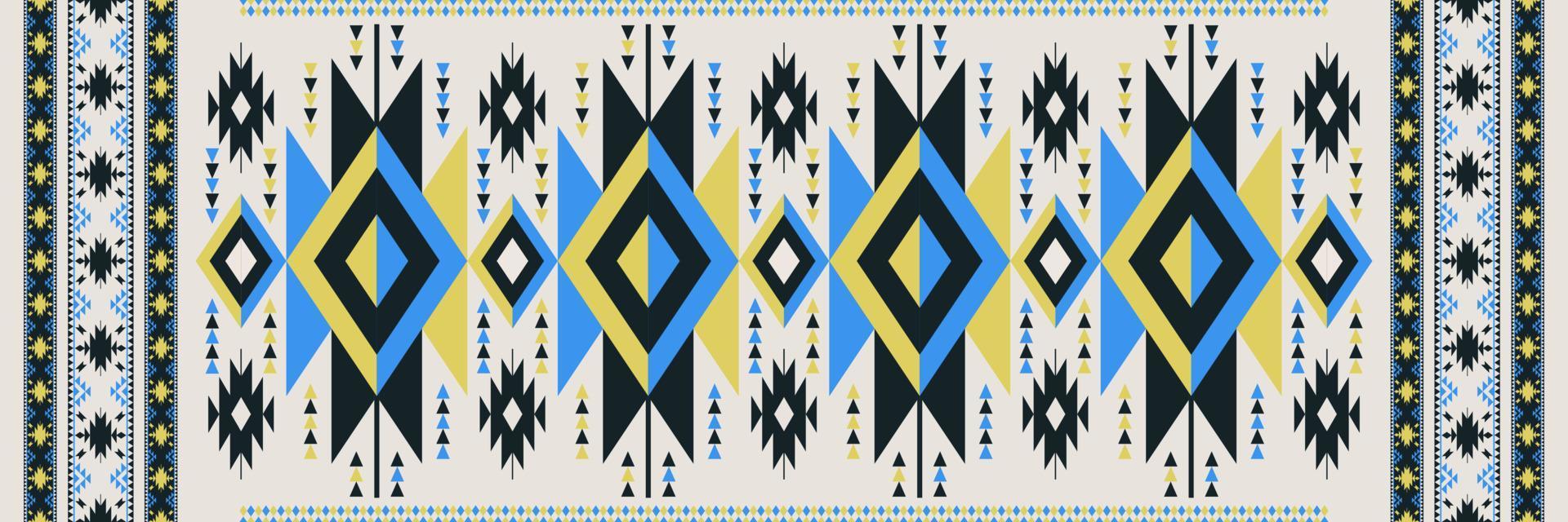 Aztec Navajo pattern. Ethnic boho geometric pattern. Ethnic tribal southwest modern colorful pattern use for carpet, area rugs, tapestry, mat, bed runner, tablecloth, home decoration elements. vector