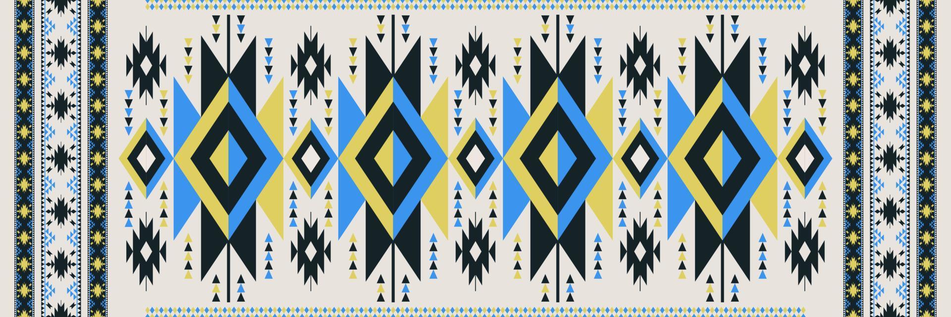 Aztec Navajo pattern. Ethnic boho geometric pattern. Ethnic tribal southwest modern colorful pattern use for carpet, area rugs, tapestry, mat, bed runner, tablecloth, home decoration elements. vector