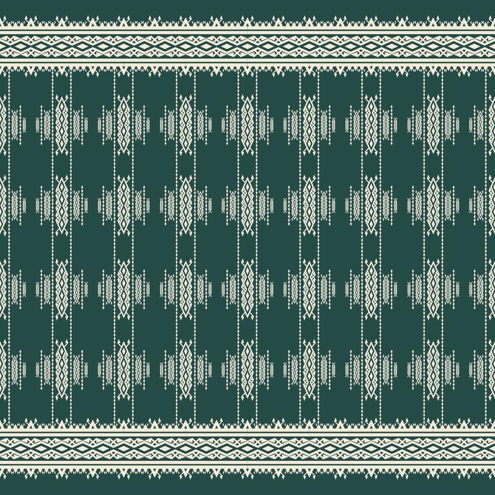 Ethnic tribal border stripes pattern. Ethnic tribal aztec stripes with border seamless pattern background. Ethnic contemporary white-green color pattern for textile, home decoration elements. vector