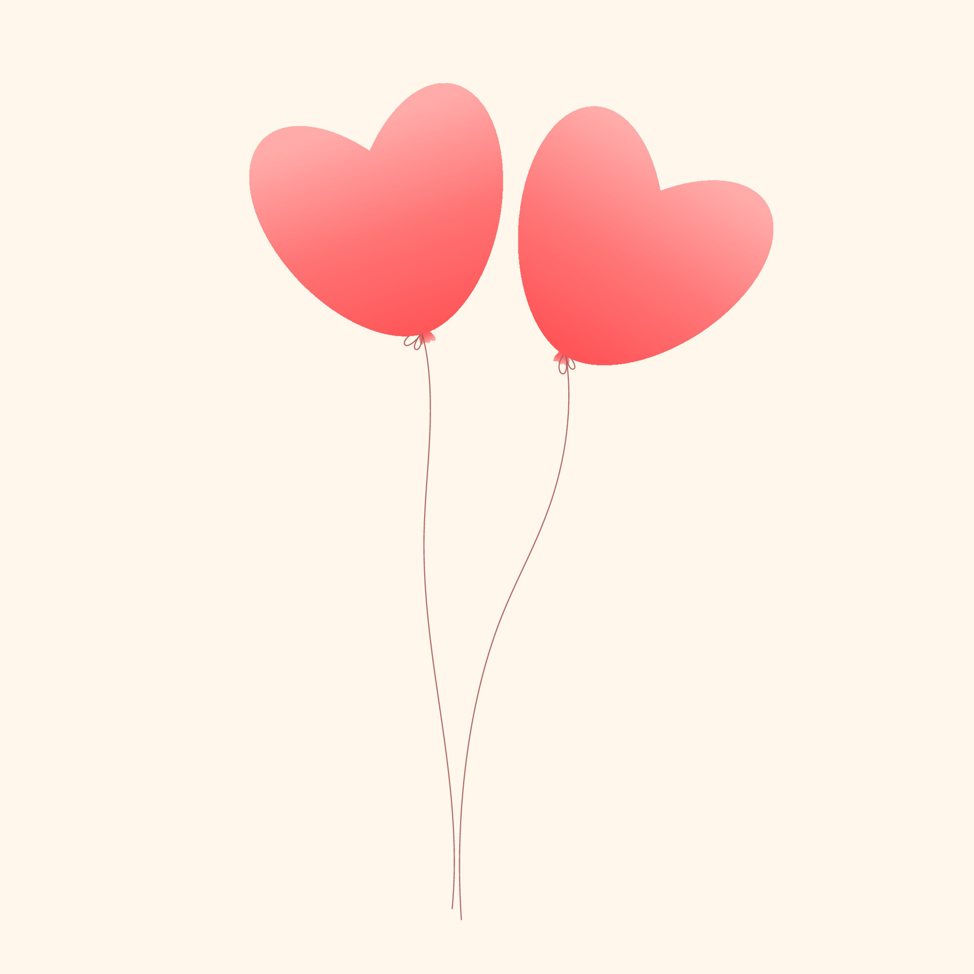Pink heart shaped balloons. Valentine's day decoration. Isolated ...