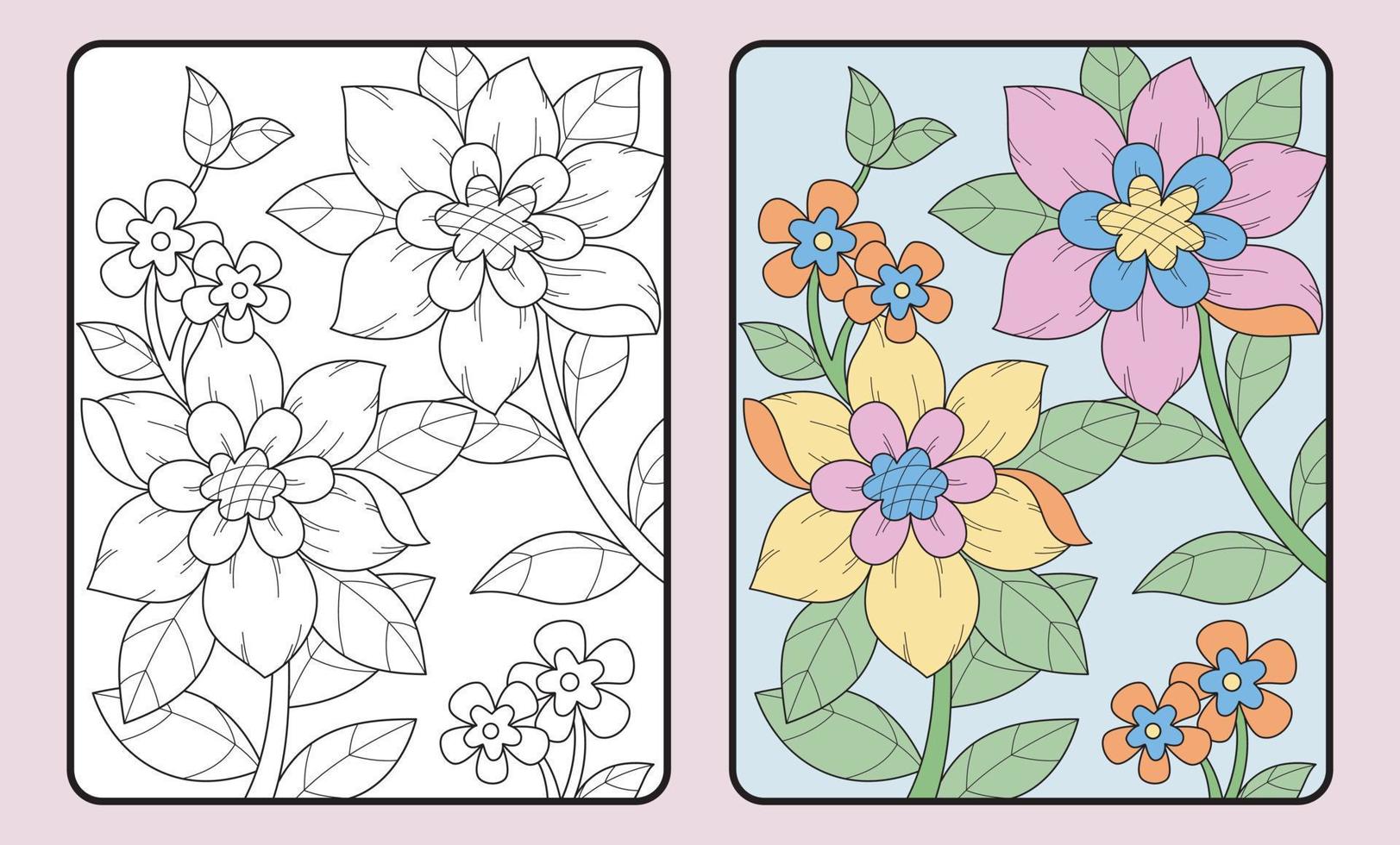 learn coloring for kids and elementary school. flower vector. vector