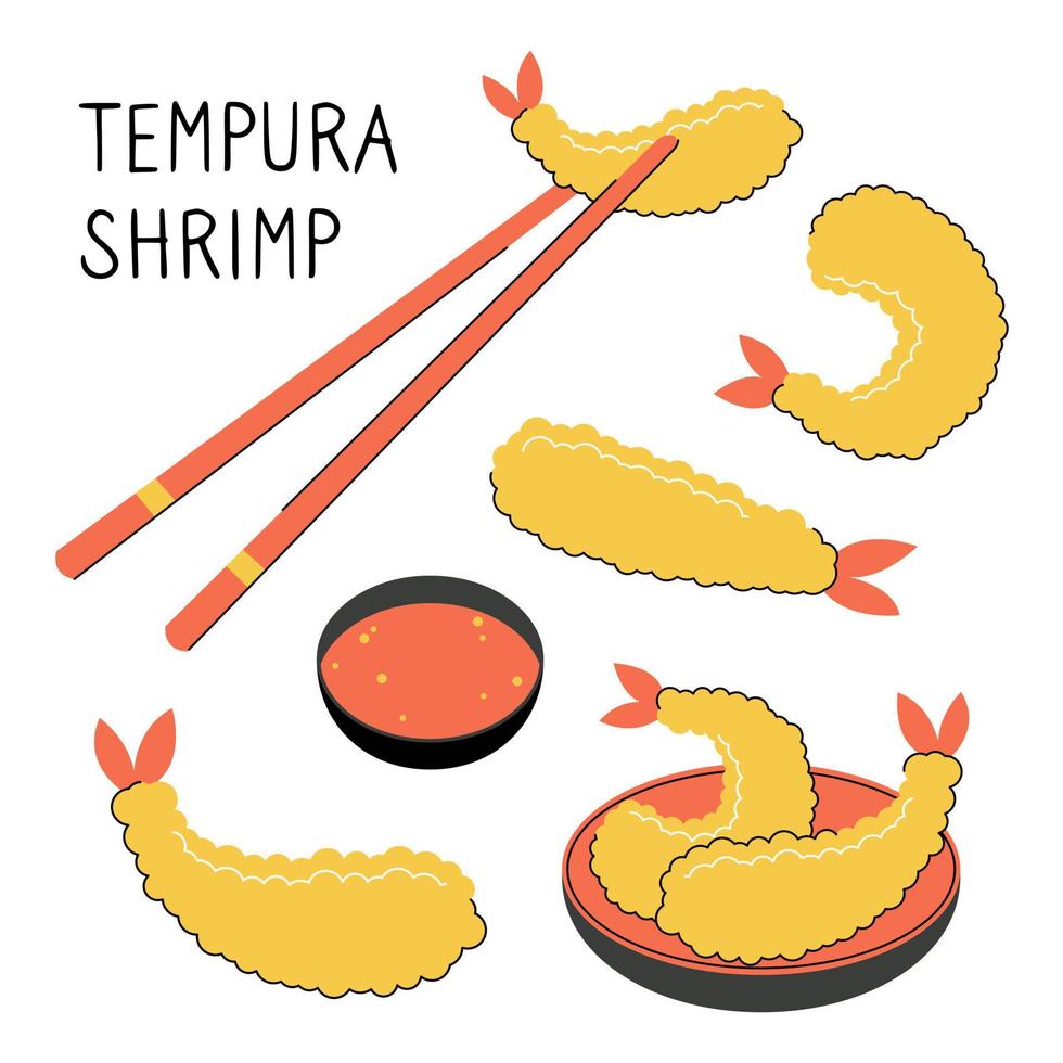 bright vector illustration of Asian food. Japanese menu, Asian dishes for menus and restaurants.