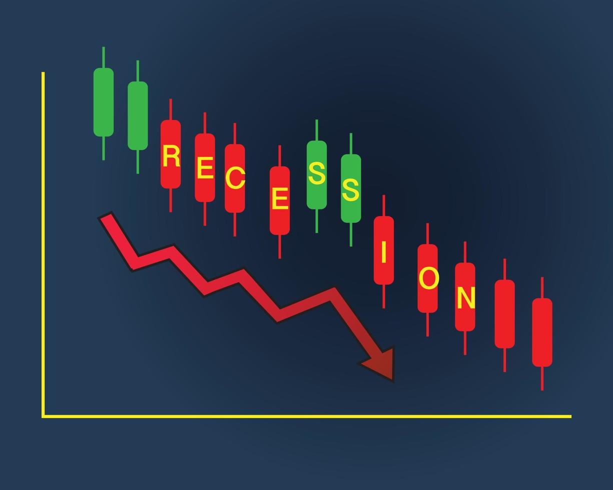 crisis económica mundial recesión inflación 2023 vector