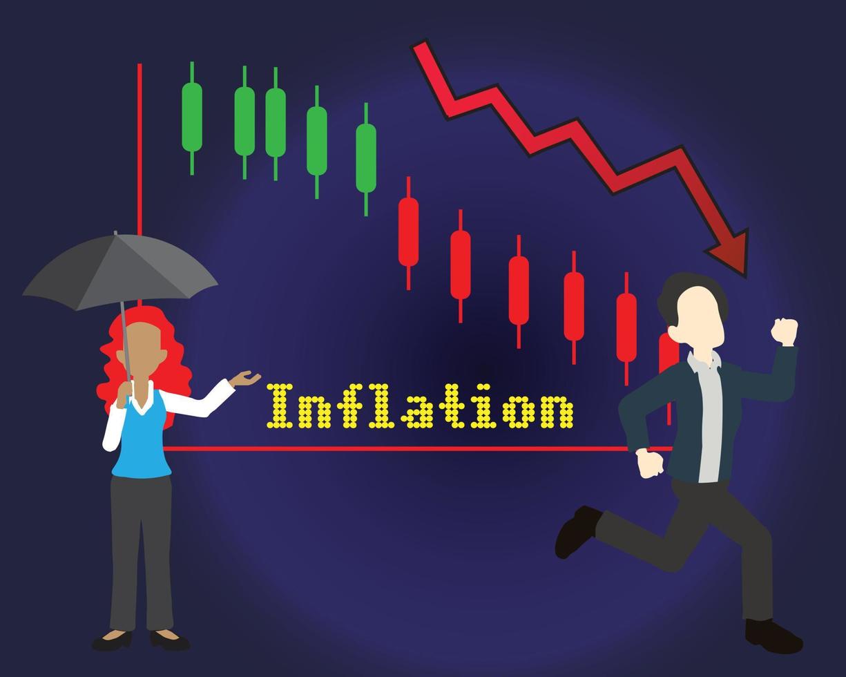 crisis económica mundial recesión inflación 2023 vector