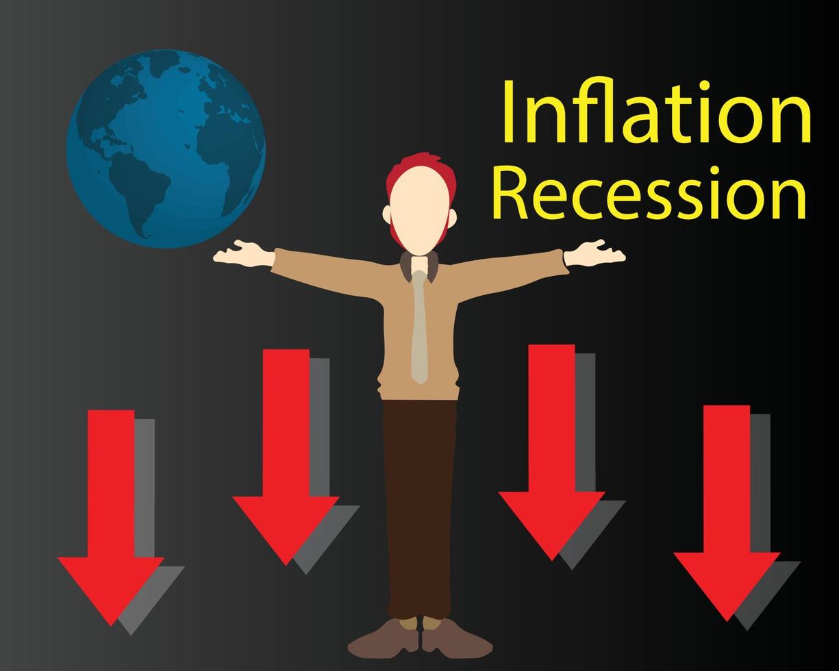crisis económica mundial recesión inflación 2023 vector