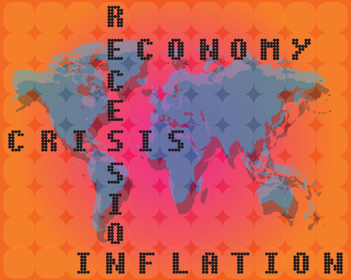 Global Economic Crisis Recession Inflation 2023 vector