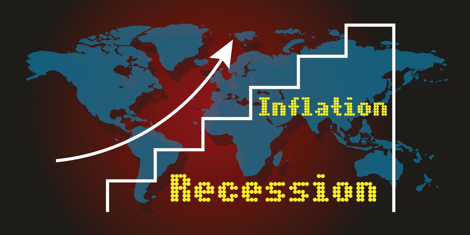 crisis económica mundial recesión inflación 2023 vector