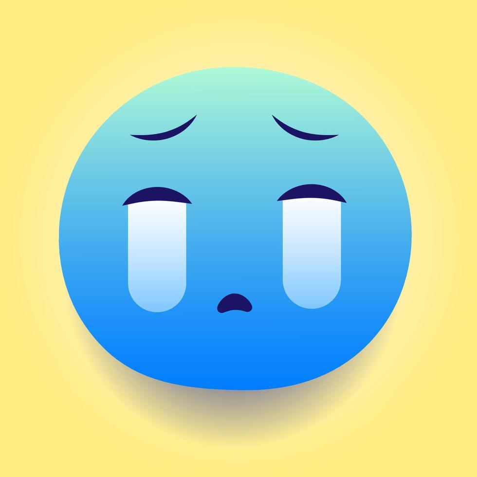 ilustración de dibujos animados de emoticon de expresión linda vector