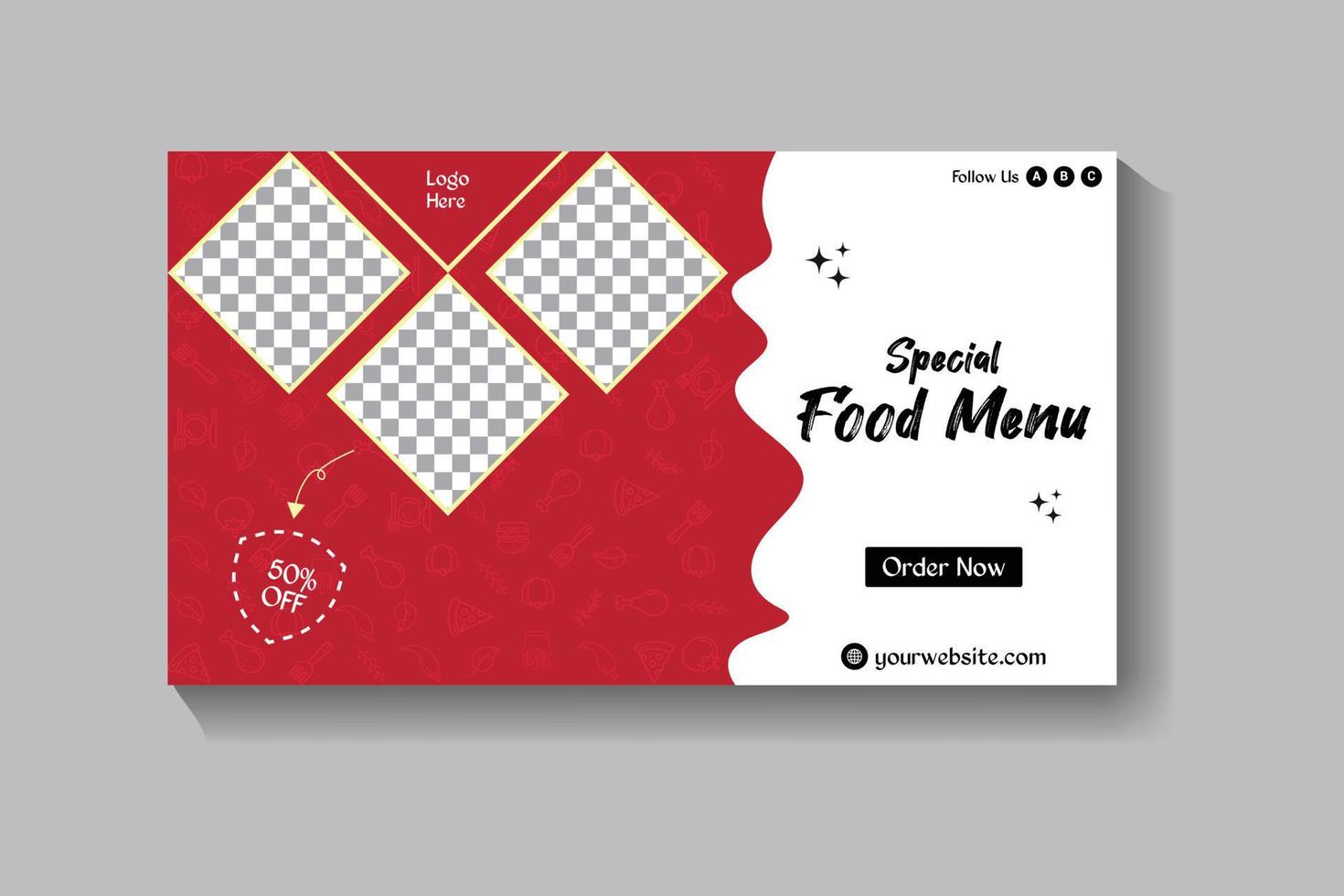Social media special food menu webinar template vector