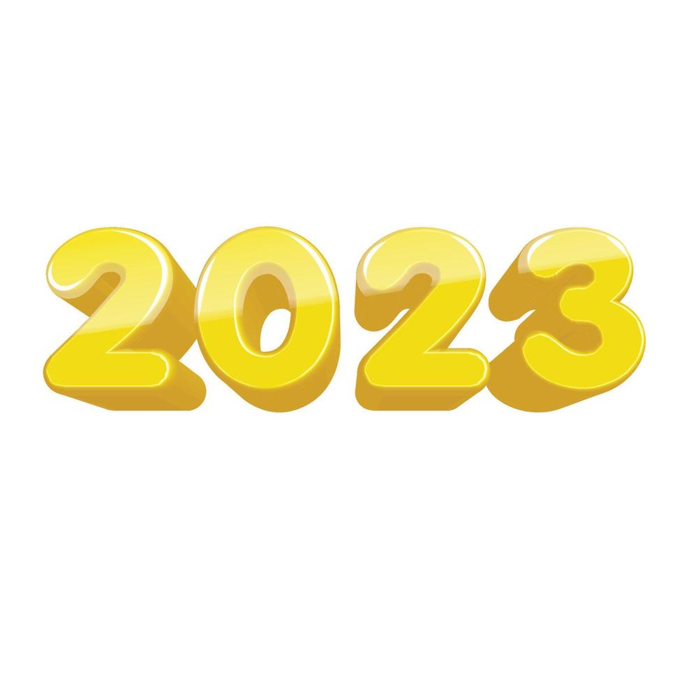 2023 text 3D effect vector