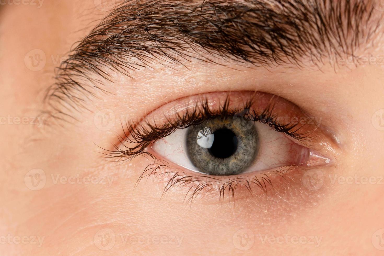 Closeup of healthy male eye photo