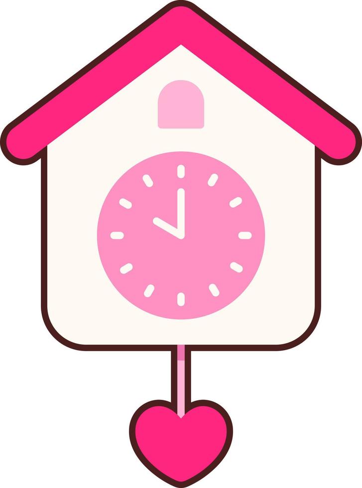 Clock with Heart vector