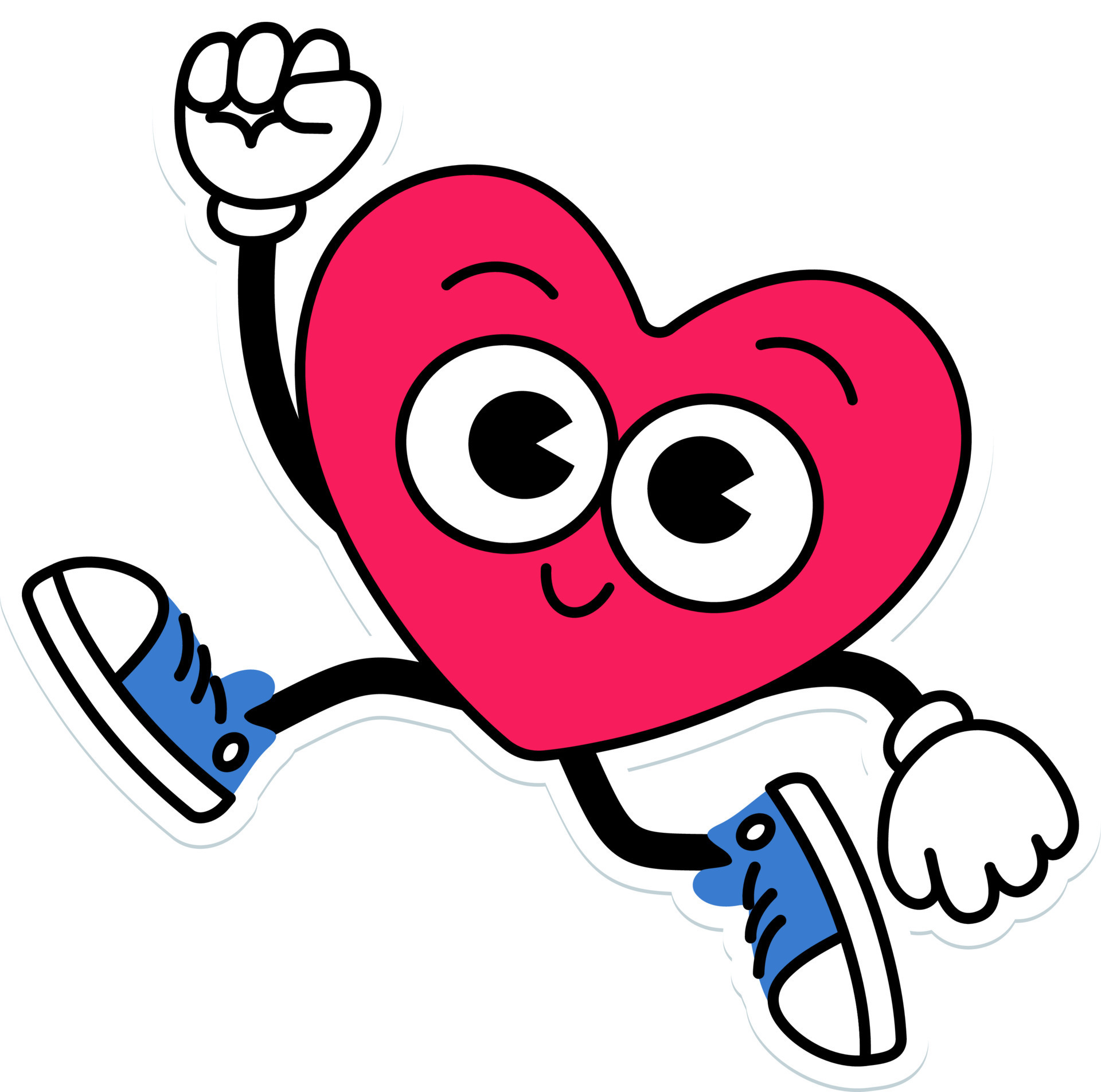 Heart Character pose Jump and punch up 16248676 Vector Art at Vecteezy