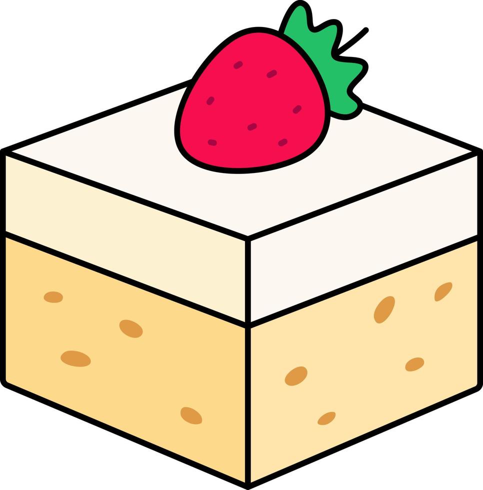 Tres Leches Cake Dessert Icon Element illustration colored outline vector