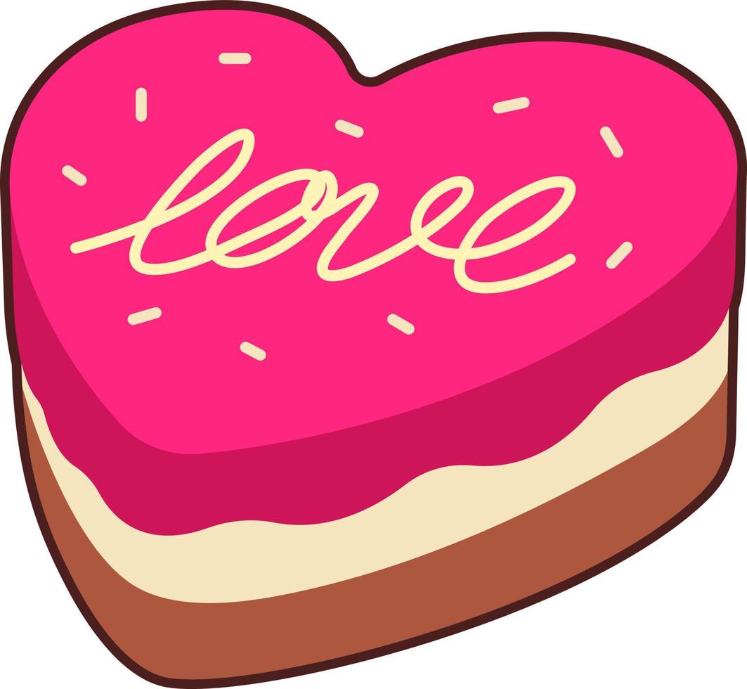 Cake heart love vector
