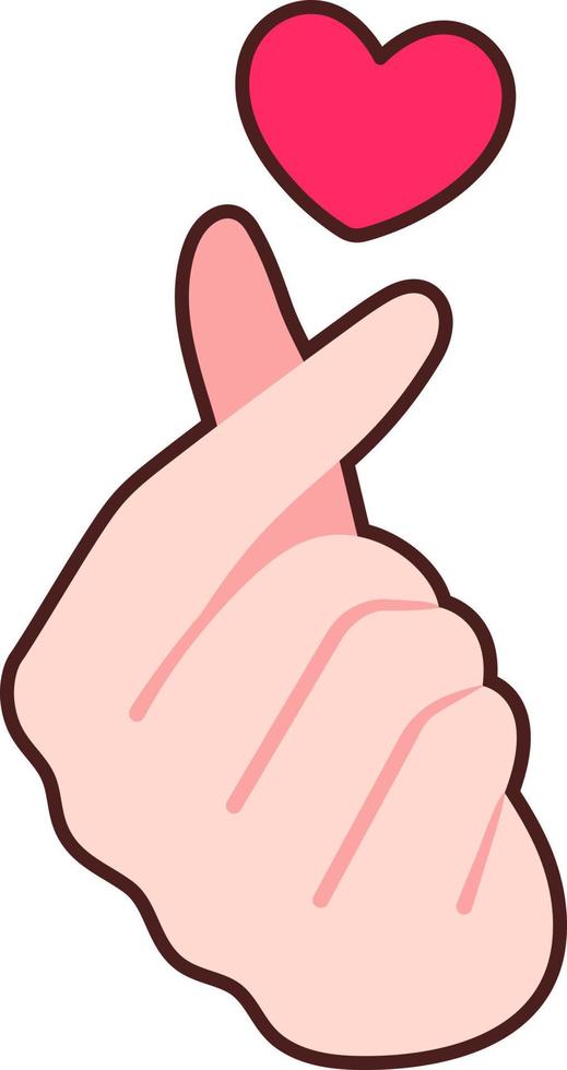 Hand Symbol mini heart vector