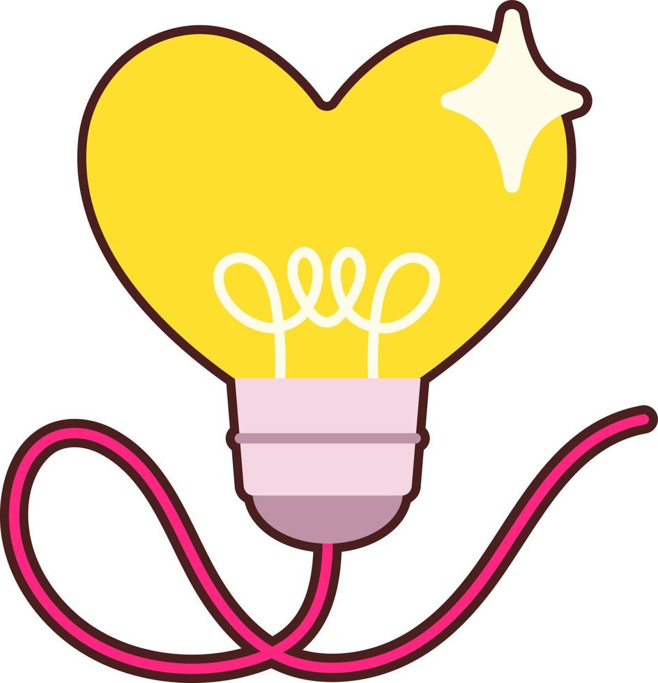 Light bulb Heart vector