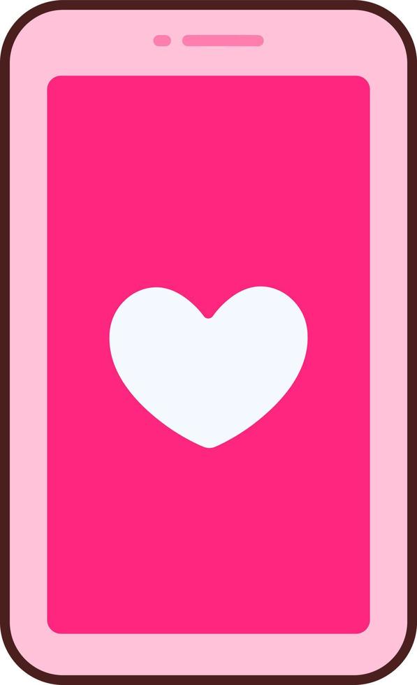 Phone Heart inside screen vector