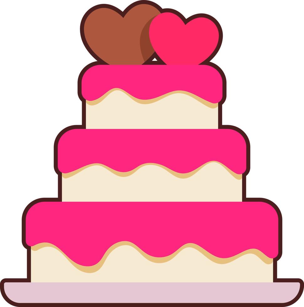 Wedding Cake Heart Toping vector