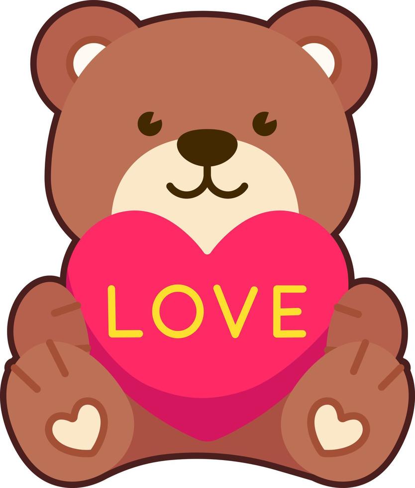 Bear holding Heart vector