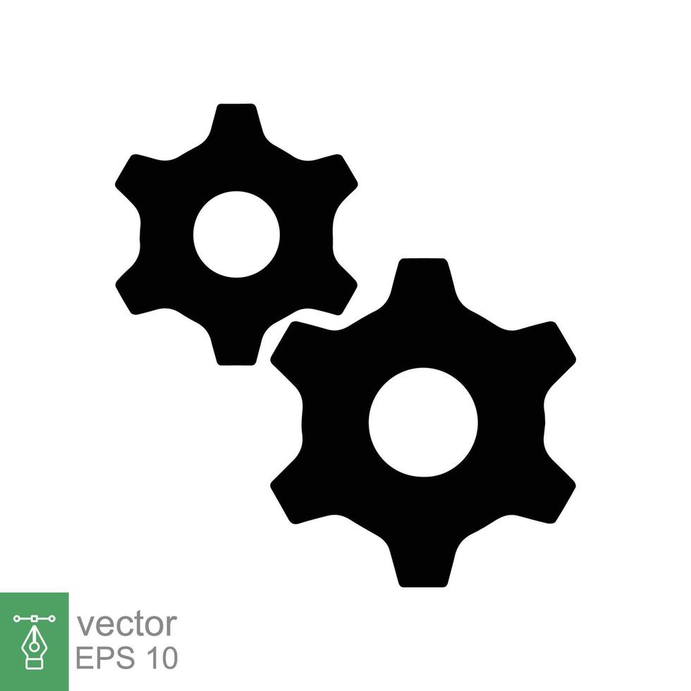 Gear icon. Cog, wheel, cogwheel, mechanism, engineering, mechanical, industry, technology concept. Simple flat style. Vector illustration design isolated on white background. EPS 10.