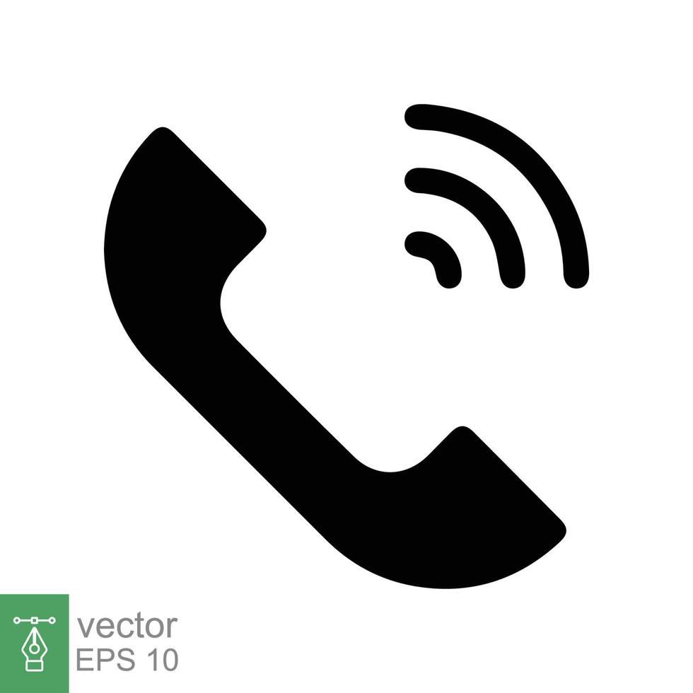 icono de teléfono estilo plano sencillo. llamada, receptor, línea directa, auricular, concepto de soporte de contacto. ilustración vectorial aislado sobre fondo blanco. eps 10. vector