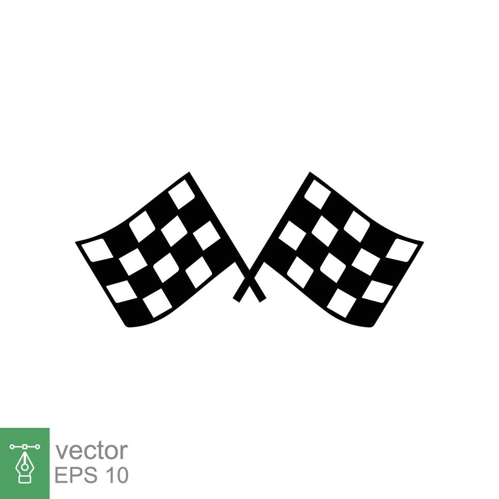 Racing flags icon. Simple flat style. Race, flag, car, finish, checkered, start, motocross, formula, finishing flags, sport concept. Vector illustration isolated on white background. EPS 10.