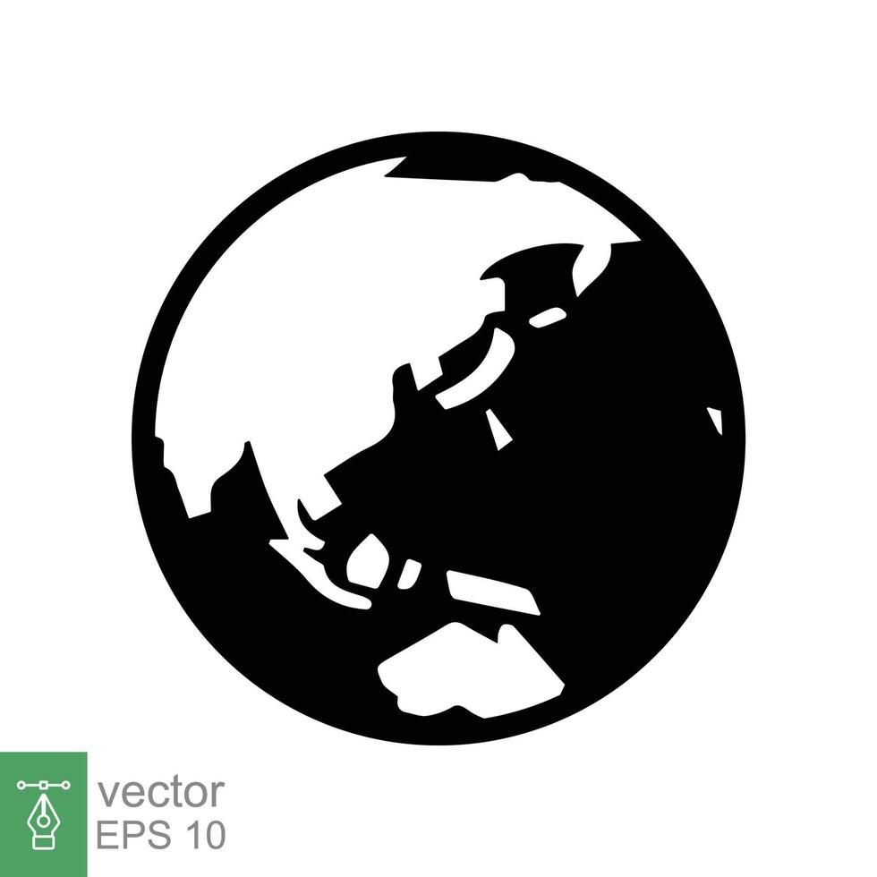 Globe icon. Simple flat style. Planet earth, world map, geography concept. Vector illustration isolated on white background. EPS 10.