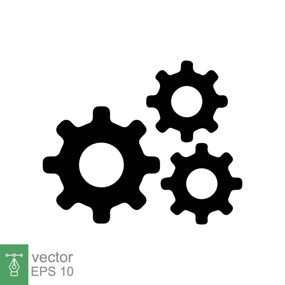 Gear icon. Cog, wheel, cogwheel, mechanism, engineering, mechanical, industry, technology concept. Simple flat style. Vector illustration design isolated on white background. EPS 10.