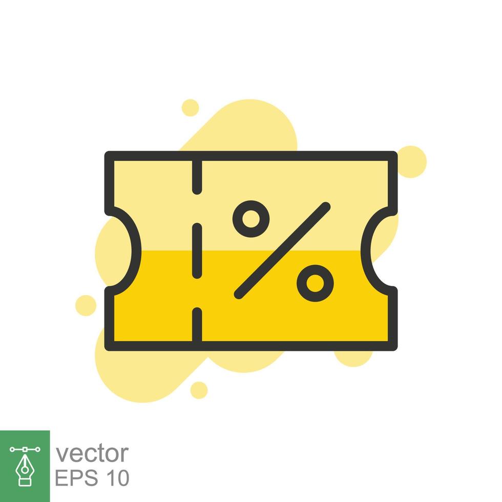 Discount coupon icon. Simple flat style. Voucher, gift, movie ticket, shopping bonus, discount tag, percent, percentage, sale concept. Vector illustration isolated on white background. EPS 10.