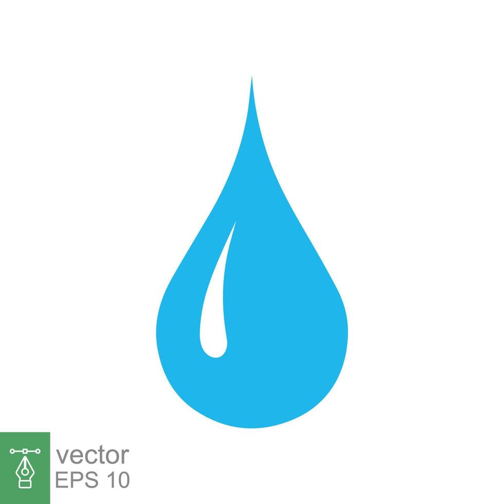 icono de gota de agua azul. estilo plano sencillo. gota, gota de agua, humedad, goteo, limpio, puro, líquido, concepto de naturaleza. ilustración vectorial aislado sobre fondo blanco. eps 10. vector