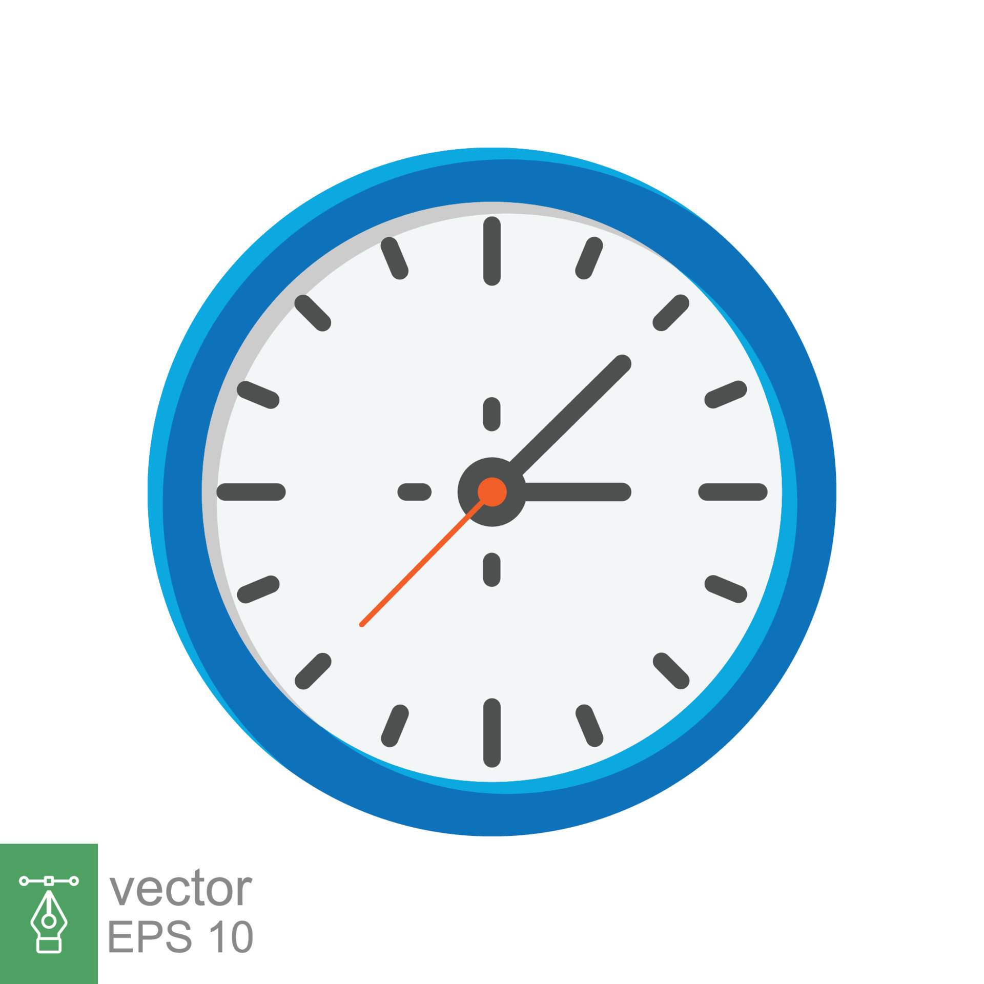 Analog Clock Clipart Analog Clock Flat Icon Time Management Symbol Chronometer With Hour Minute And Second Arrow Simple Illustration Isolated On White Background Eps 10 Vector