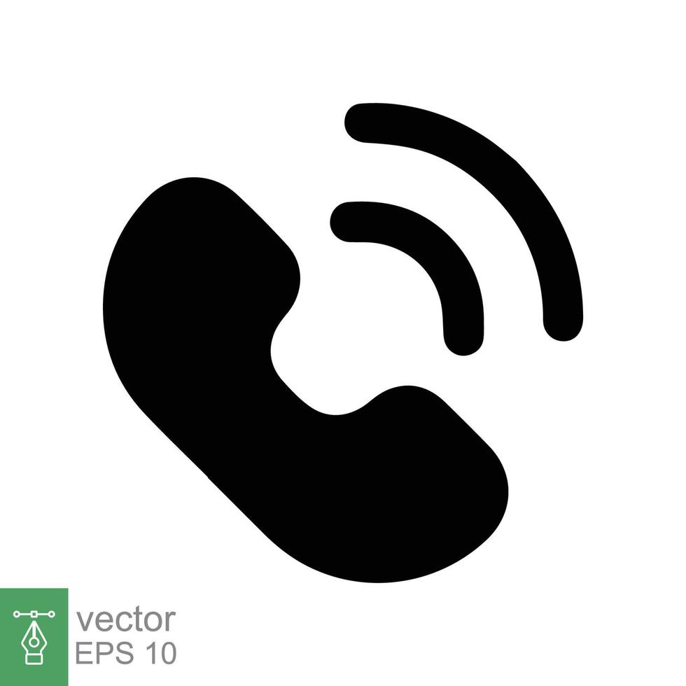 icono de teléfono estilo plano sencillo. llamada, receptor, línea directa, auricular, concepto de soporte de contacto. ilustración vectorial aislado sobre fondo blanco. eps 10. vector