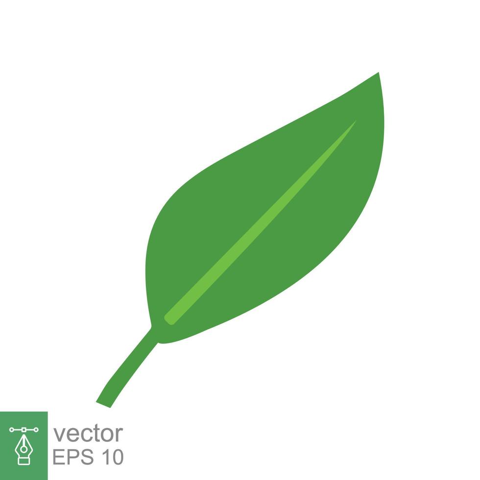 Leaf icon. Green plant, tree, nature, floral, organic, environment concept. Simple flat style. Vector illustration isolated on white background. EPS 10.