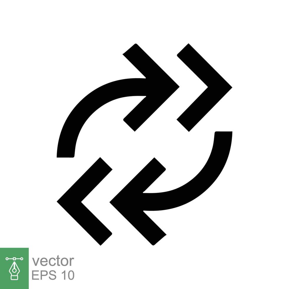 Double reverse arrow, replace icon. Simple outline style. Transfer, switch, swap, flip, change, exchange linear sign on white background. Thin line vector illustration. EPS 10.