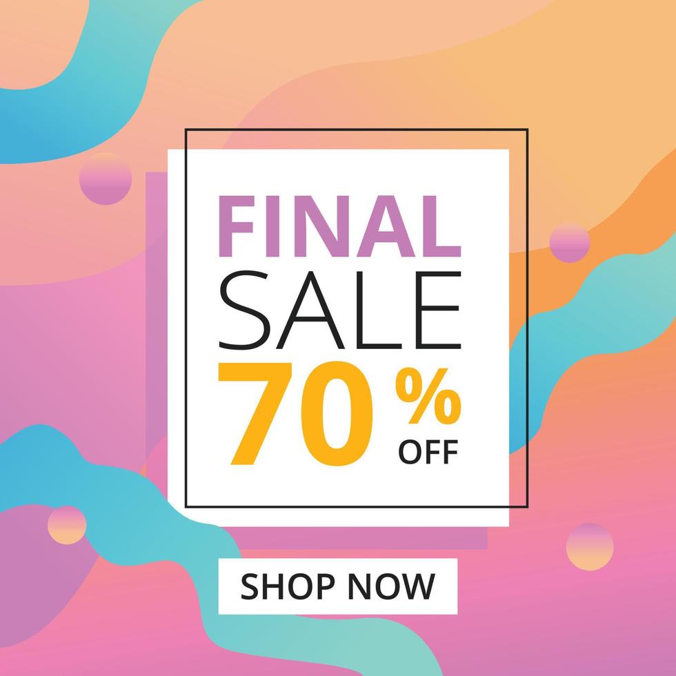 Special offer banner with pastel background. Promo sale, discount price up to 70 off, mega event, flyer template for business promotion. Vector design illustration EPS 10.