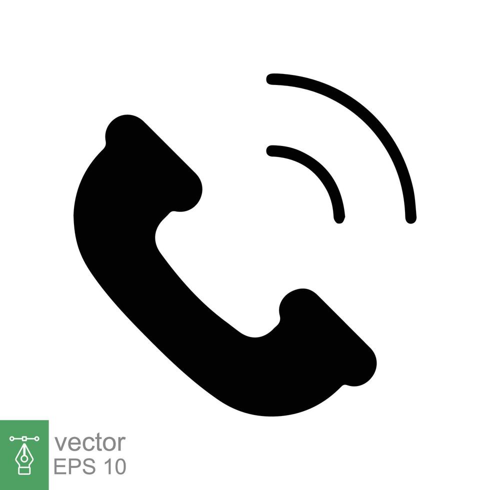 Phone icon. Simple flat style. Call, receiver, hotline, handset, contact support concept. Vector illustration isolated on white background. EPS 10.