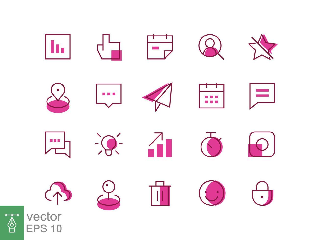 Website dashboard icon set. simple outline style. Increase traffic, site performance, search user, business and technology analytics concept. Thin line vector illustration isolated. EPS 10.