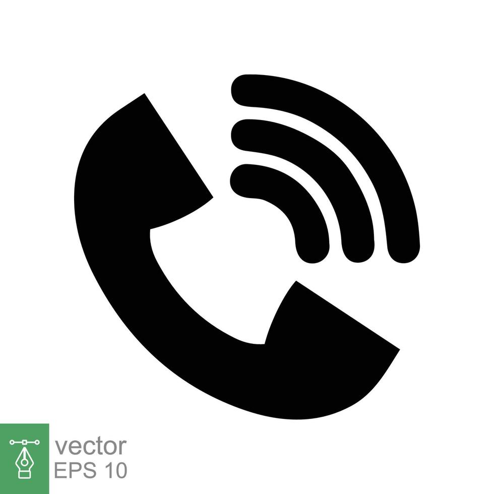 Phone icon. Simple flat style. Call, receiver, hotline, handset, contact support concept. Vector illustration isolated on white background. EPS 10.