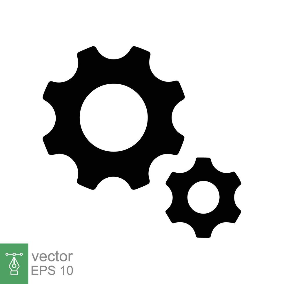 icono de engranaje cog, rueda, rueda dentada, mecanismo, ingeniería, mecánica, industria, concepto de tecnología. estilo plano sencillo. diseño de ilustración vectorial aislado sobre fondo blanco. eps 10. vector