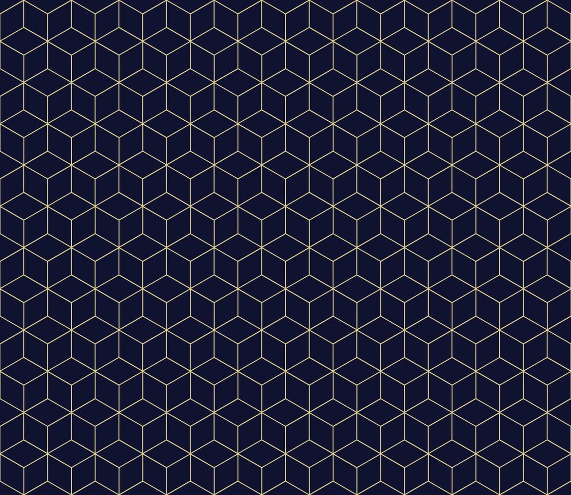 Gold line geometric pattern. Abstract modern rhombuses seamless, repeat hexagon texture design. Suitable for gift wrapping, banner, paper, fabric, decoration, prints. Vector illustration EPS 10.