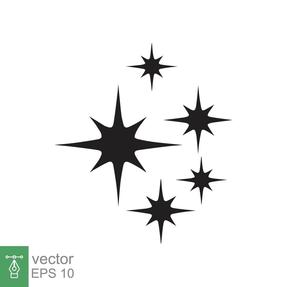 brillo, icono de estrella limpia. icono plano sencillo. fresco, brillante, brillante, centelleante, brillante, resplandeciente, chispa, elemento de celebración. ilustración vectorial aislado sobre fondo blanco. eps 10. vector