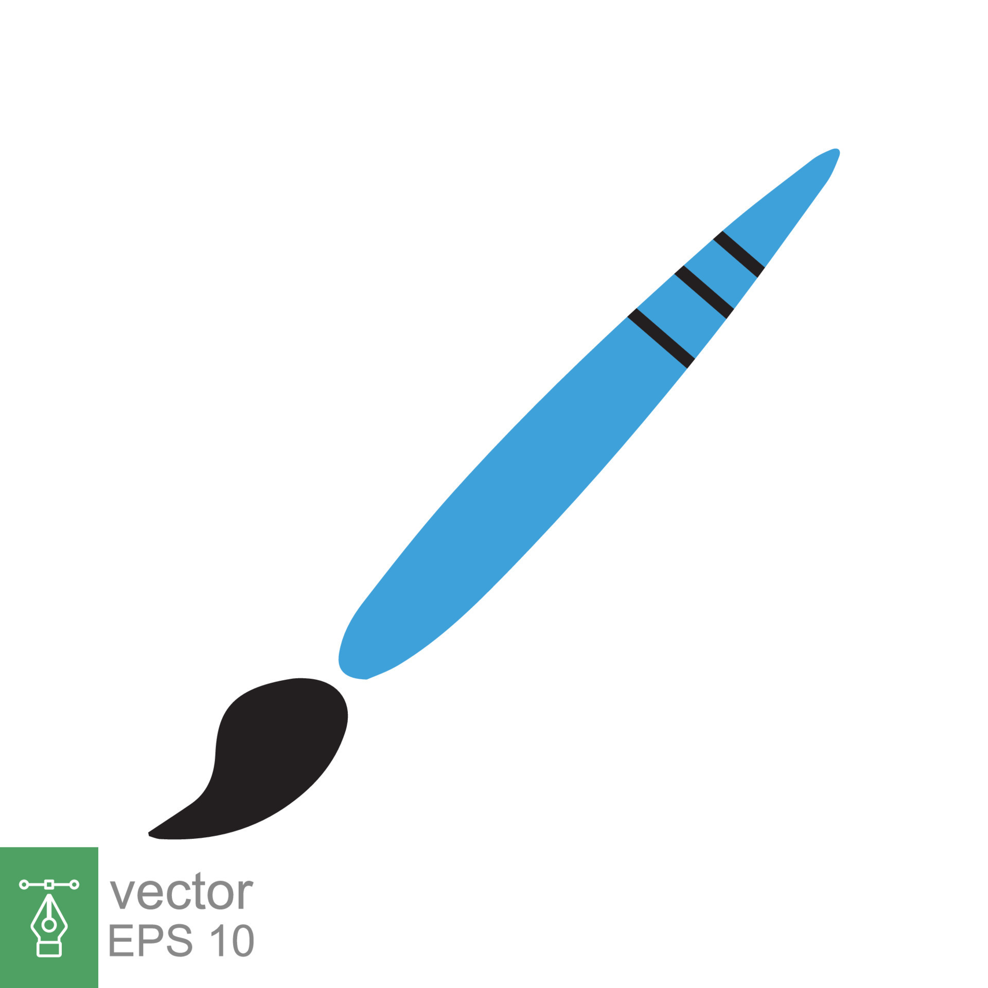 Paint brush icon. Paintbrush, artist pen tool set, painter, art concept. Simple flat style