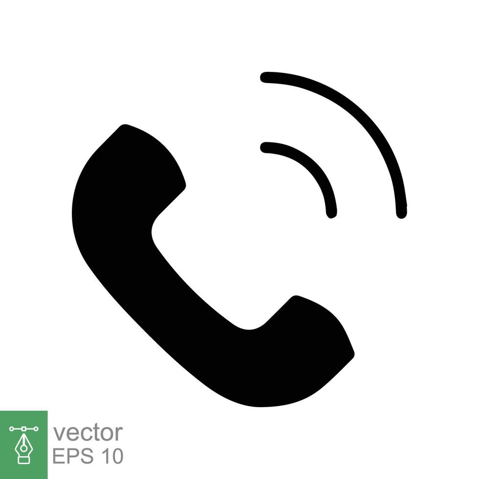 Phone icon. Simple flat style. Call, receiver, hotline, handset, contact support concept. Vector illustration isolated on white background. EPS 10.