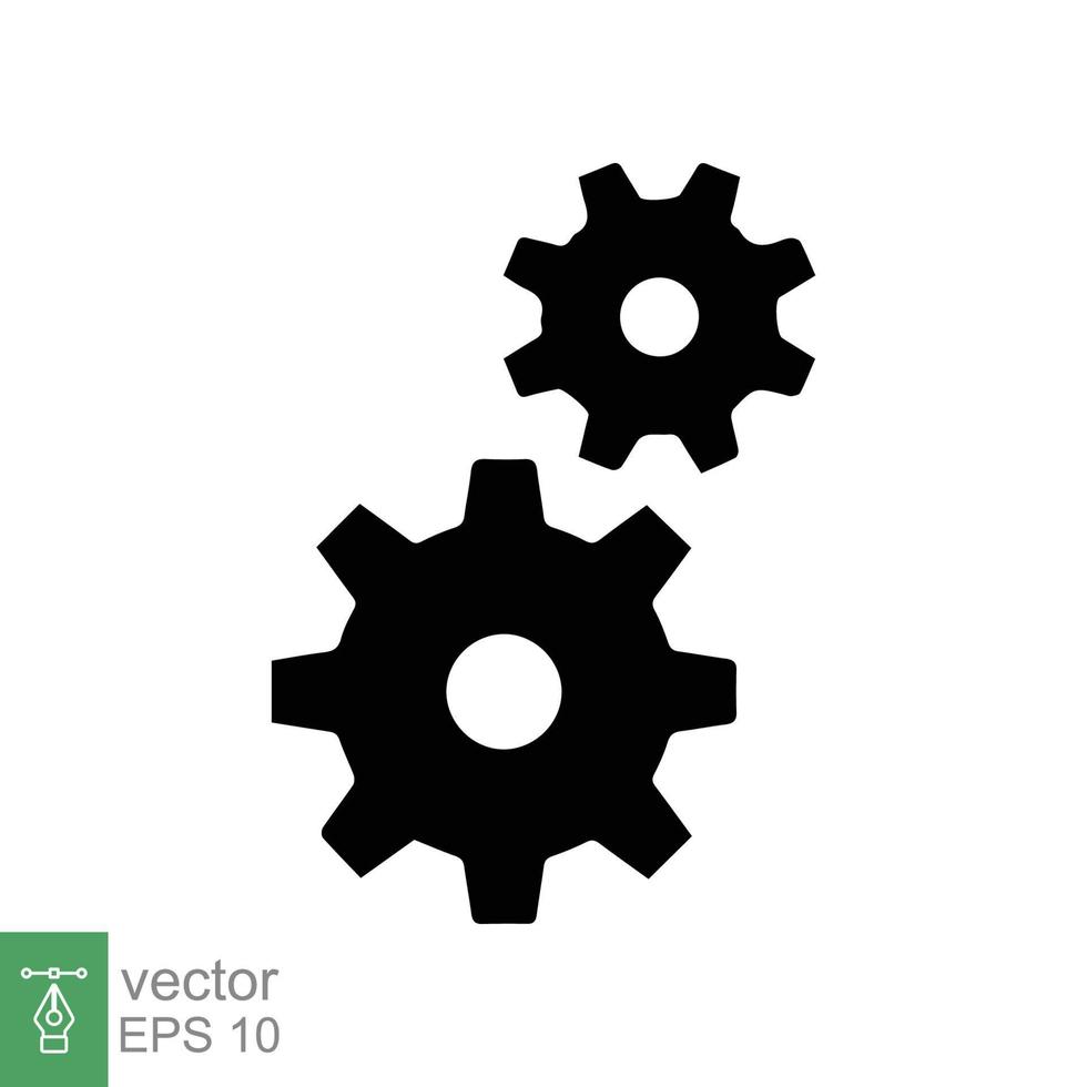 Gear icon. Cog, wheel, cogwheel, mechanism, engineering, mechanical, industry, technology concept. Simple flat style. Vector illustration design isolated on white background. EPS 10.