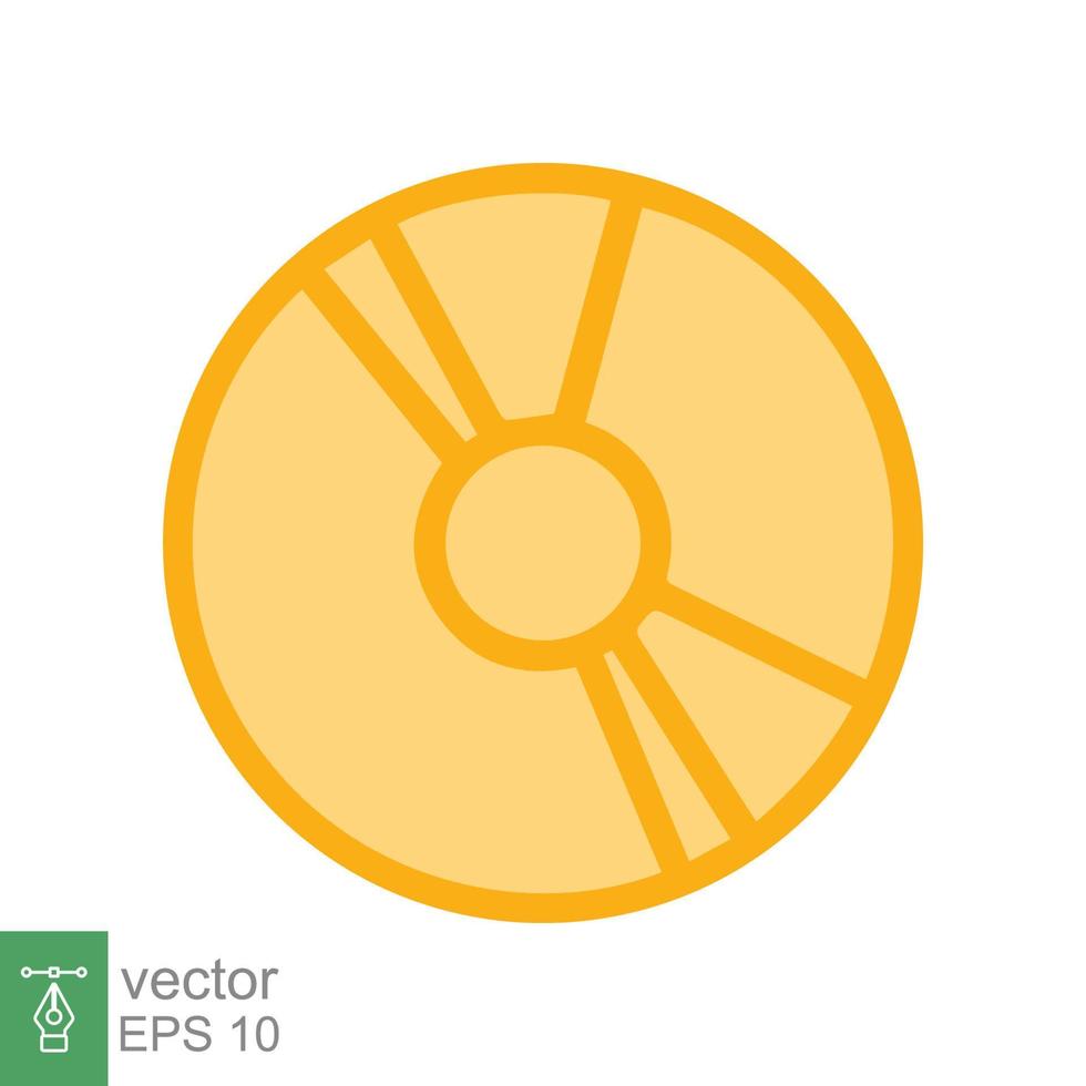 icono de disco compacto. disco compacto, software de computadora, datos digitales circulares, concepto de tecnología. estilo plano sencillo. ilustración vectorial aislado sobre fondo blanco. eps 10. vector