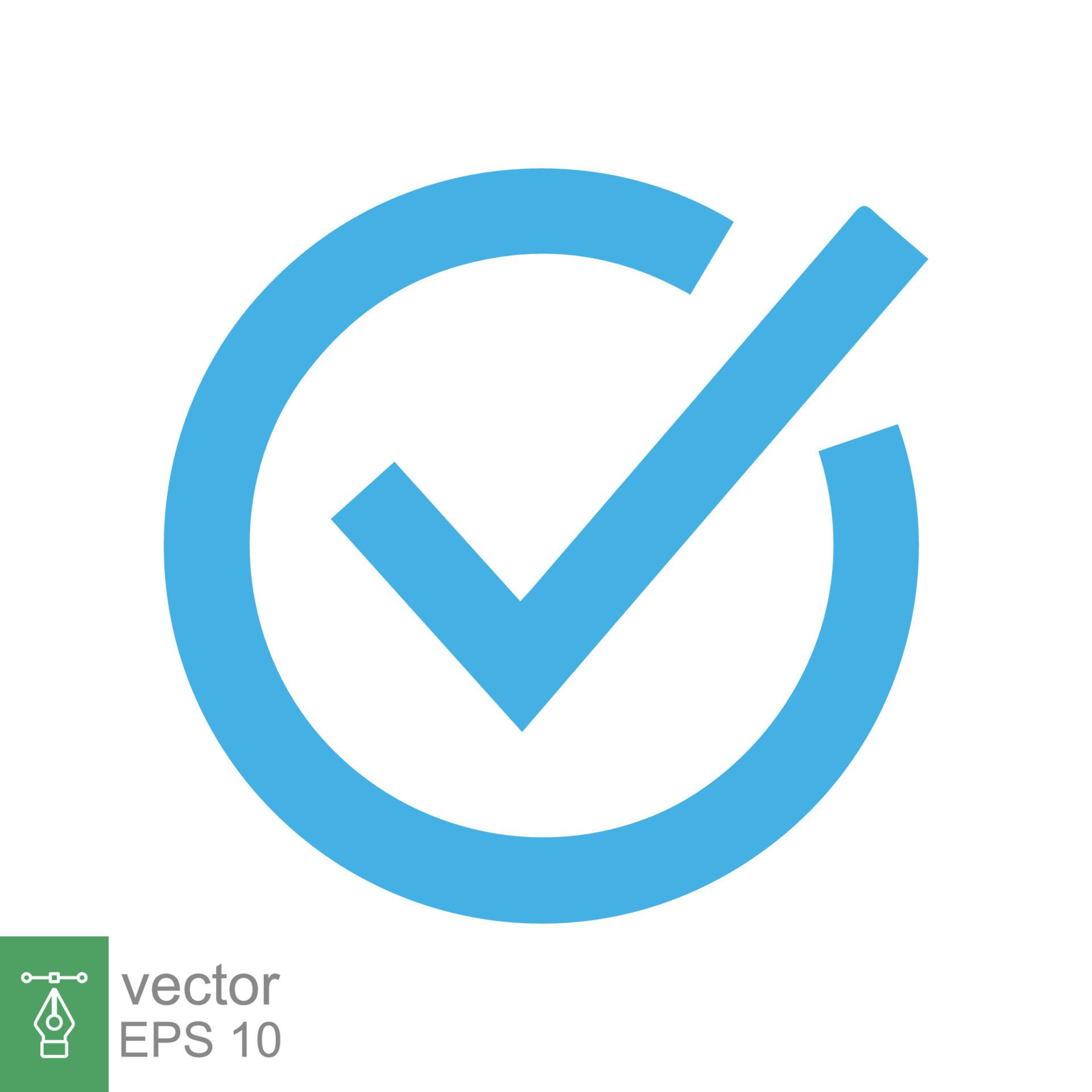 Check mark icon. Checkmark right symbol tick sign. Ok button correct