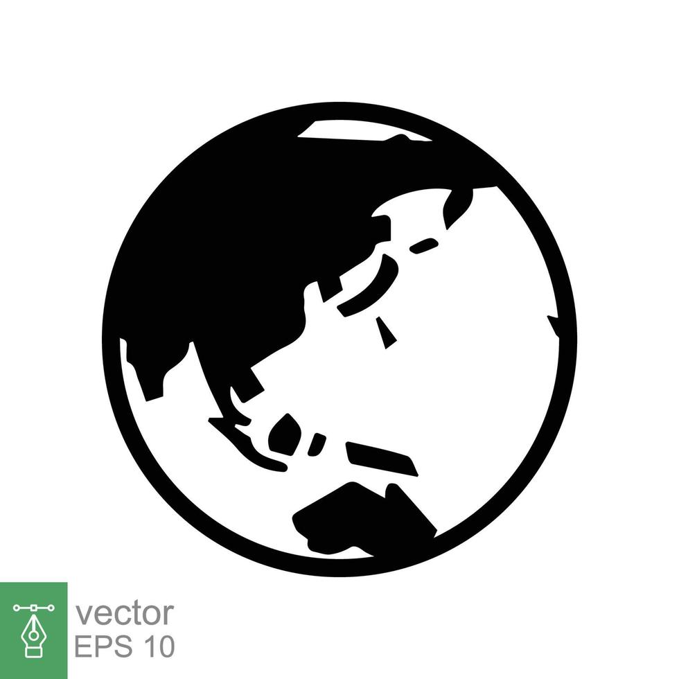 icono de globo. estilo plano sencillo. planeta tierra, mapa del mundo, concepto de geografía. ilustración vectorial aislado sobre fondo blanco. eps 10. vector